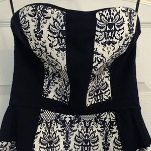 Fab'rik Strapless Black & White Dress